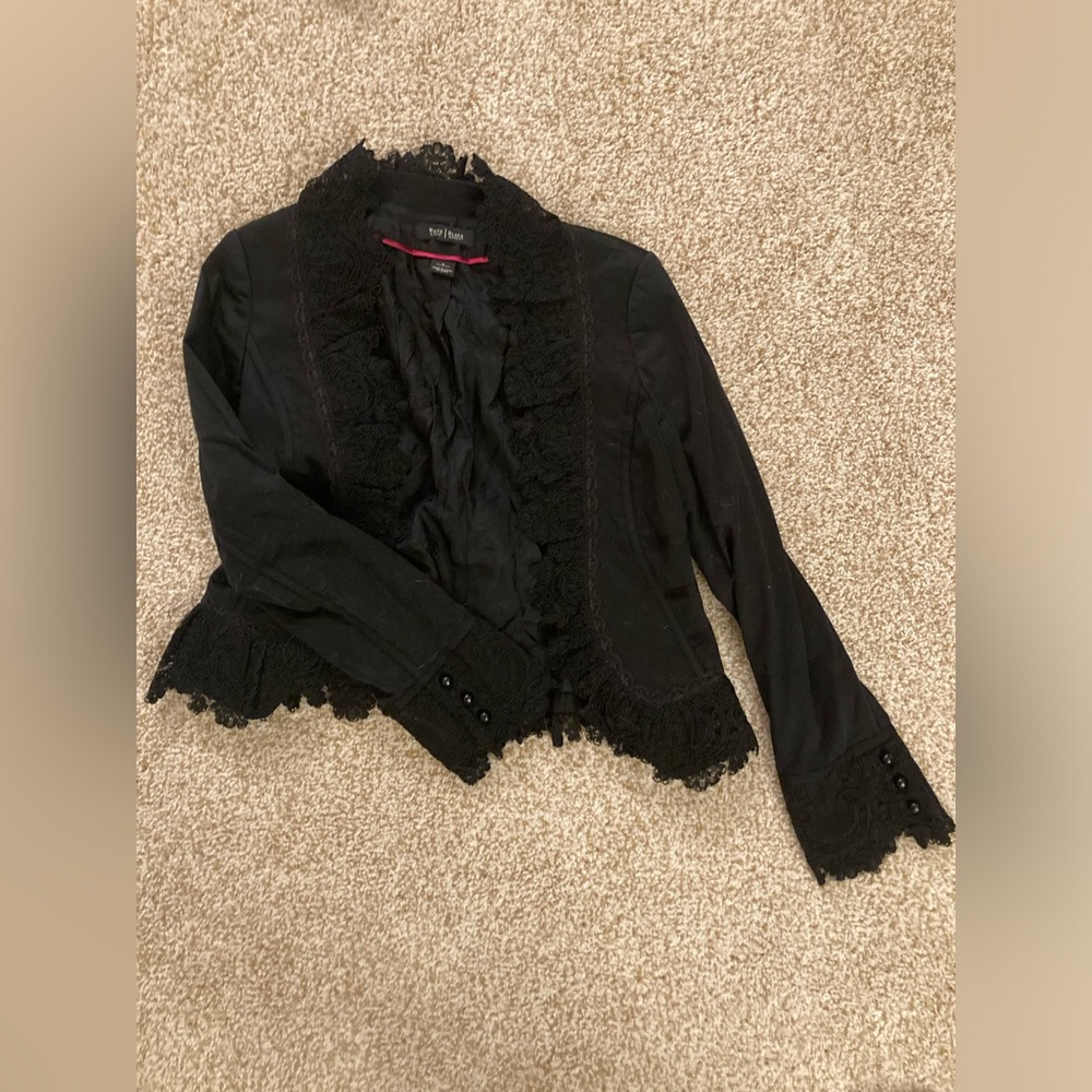 White House Black Market Jacket with Lace Trim